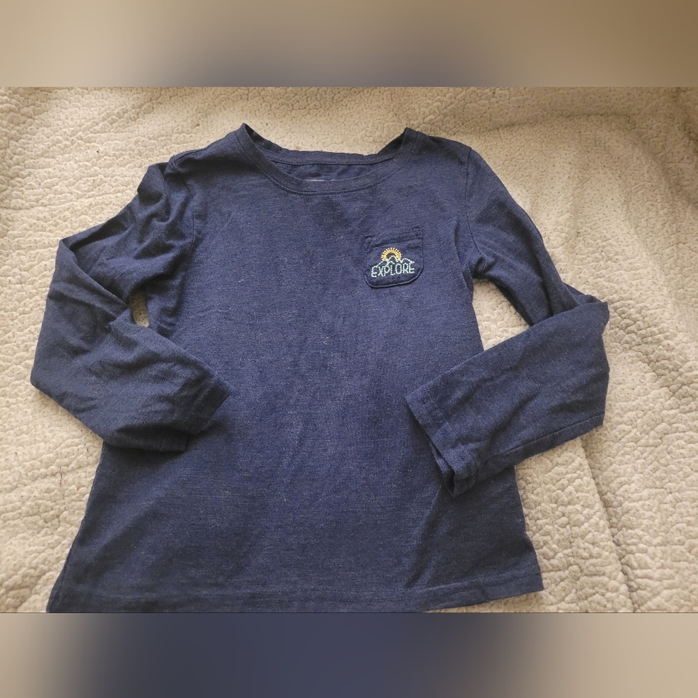 ⭐Explore Kids Navy Blue Long Sleeve Shirt S 7/8